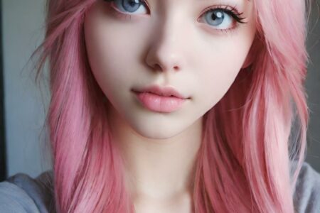 AI girl with pink hair wallpaper