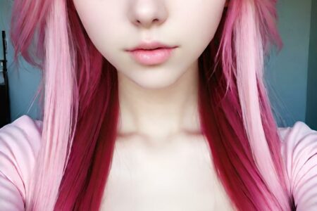 AI girl with pink hair wallpaper
