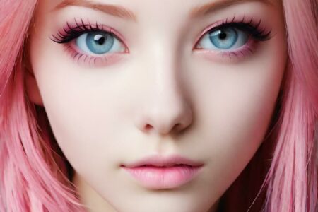 AI girl with pink hair wallpaper