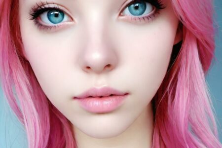 AI girl with pink hair wallpaper