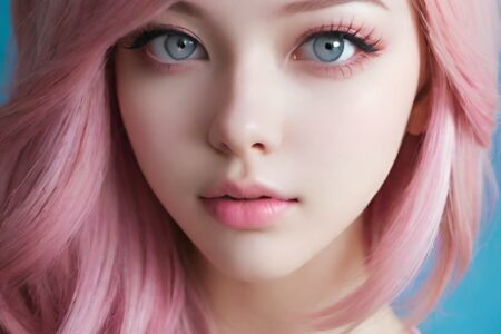 AI girl with pink hair wallpaper