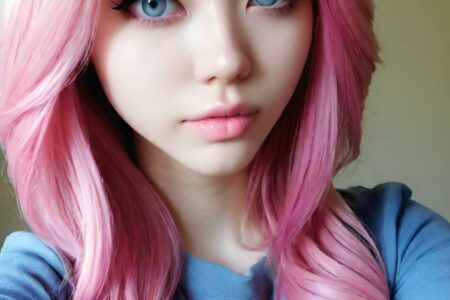 AI girl with pink hair wallpaper