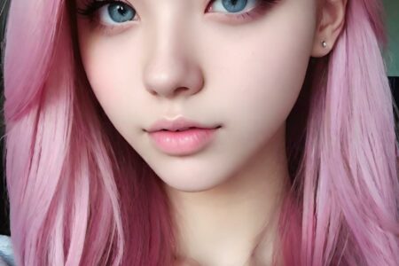 AI girl with pink hair wallpaper
