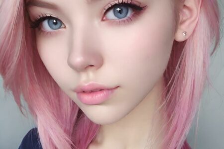 AI girl with pink hair wallpaper