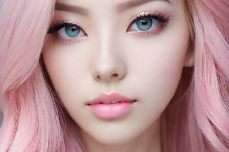 AI girl with pink hair wallpaper
