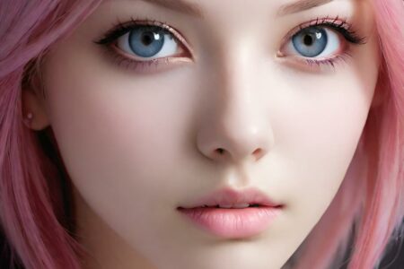 AI girl with pink hair wallpaper