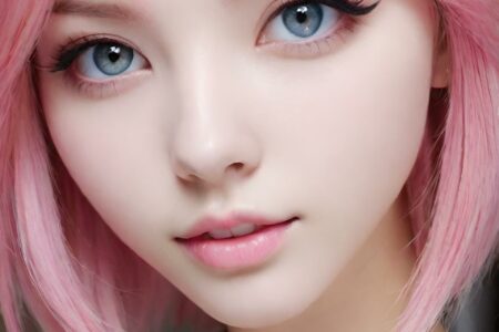 AI girl with pink hair wallpaper