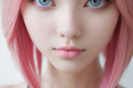 AI girl with pink hair wallpaper