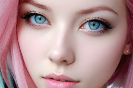AI girl with pink hair wallpaper