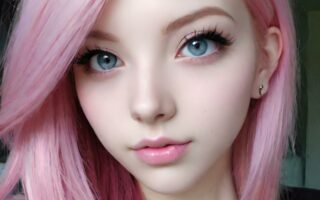AI girl with pink hair wallpaper