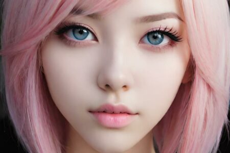 AI girl with pink hair wallpaper