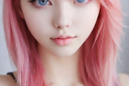 AI girl with pink hair wallpaper