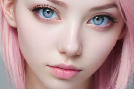 AI girl with pink hair wallpaper