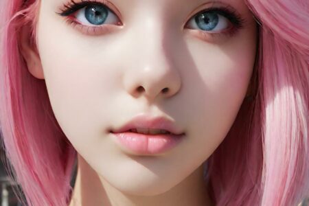 AI girl with pink hair wallpaper