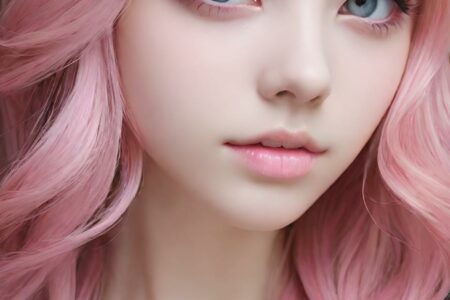 AI girl with pink hair wallpaper