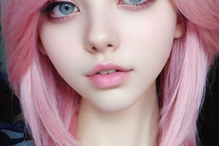 AI girl with pink hair wallpaper