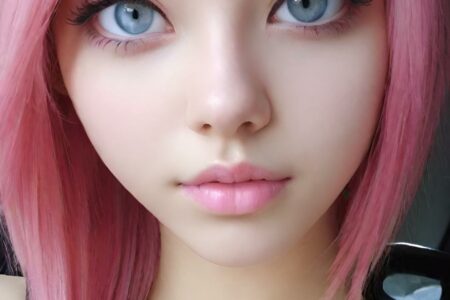 AI girl with pink hair wallpaper