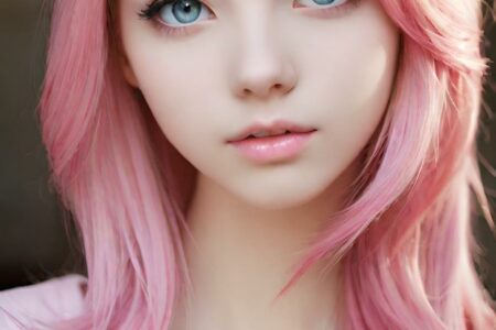 AI girl with pink hair wallpaper