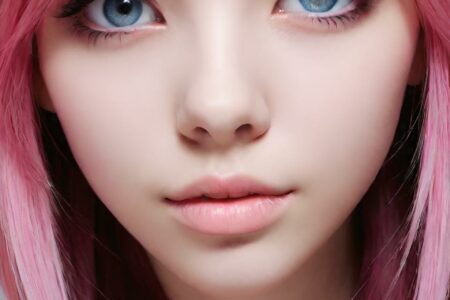 AI girl with pink hair wallpaper