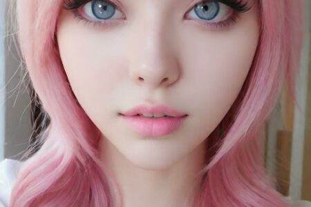 AI girl with pink hair wallpaper