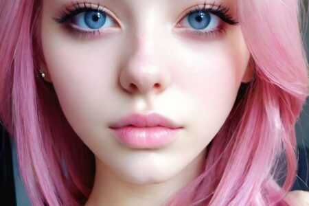 AI girl with pink hair wallpaper