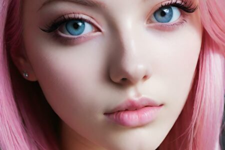 AI girl with pink hair wallpaper