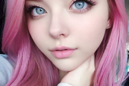 AI girl with pink hair wallpaper