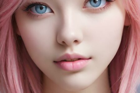 AI girl with pink hair wallpaper