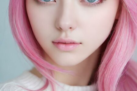 AI girl with pink hair wallpaper