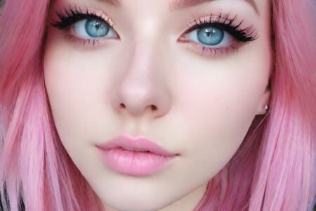 AI girl with pink hair wallpaper