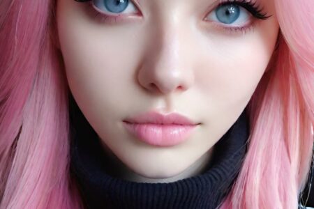 AI girl with pink hair wallpaper