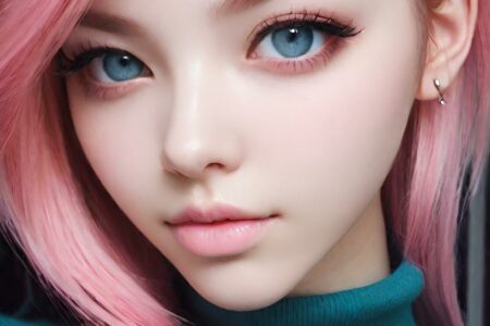 AI girl with pink hair wallpaper