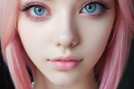 AI girl with pink hair wallpaper