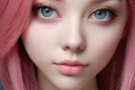 AI girl with pink hair wallpaper