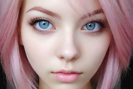 AI girl with pink hair wallpaper