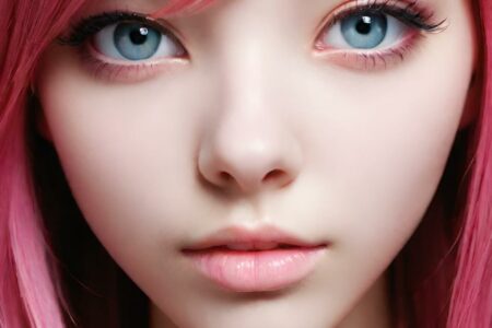 AI girl with pink hair wallpaper