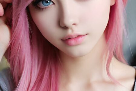 AI girl with pink hair wallpaper