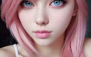 AI girl with pink hair wallpaper