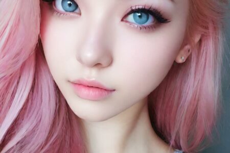 AI girl with pink hair wallpaper