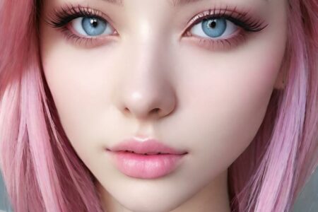 AI girl with pink hair wallpaper
