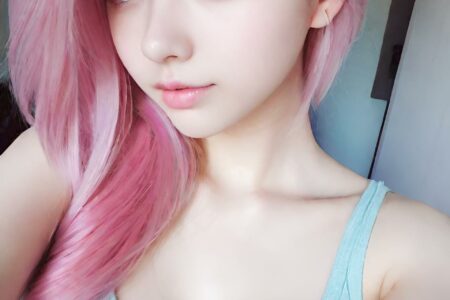 AI girl with pink hair wallpaper