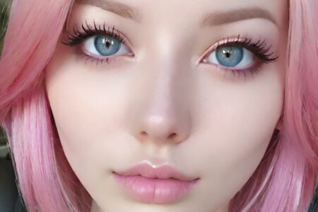 AI girl with pink hair wallpaper