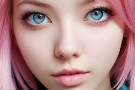 AI girl with pink hair wallpaper