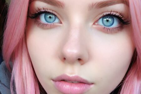 AI girl with pink hair wallpaper