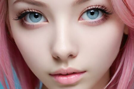 AI girl with pink hair wallpaper