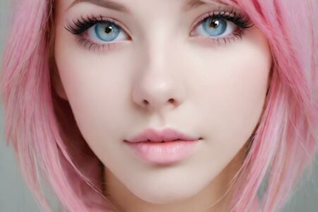 AI girl with pink hair wallpaper