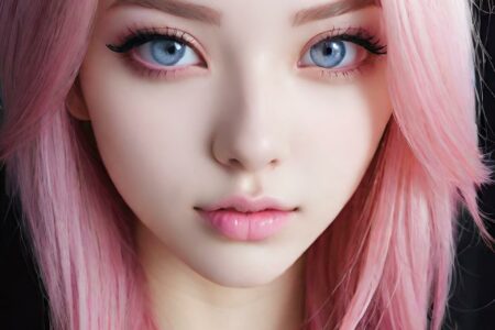 AI girl with pink hair wallpaper