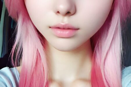 AI girl with pink hair wallpaper