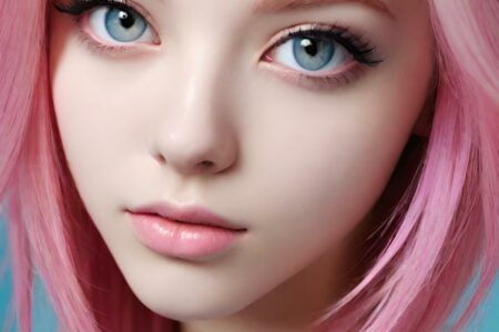 AI girl with pink hair wallpaper