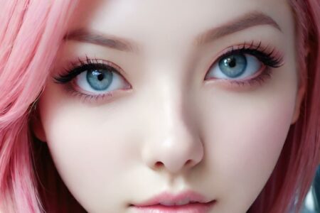 AI girl with pink hair wallpaper